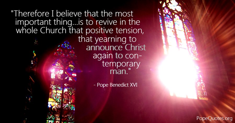 therefore i believe that the most important thing is to revive in the whole church - pope_benedict xvi